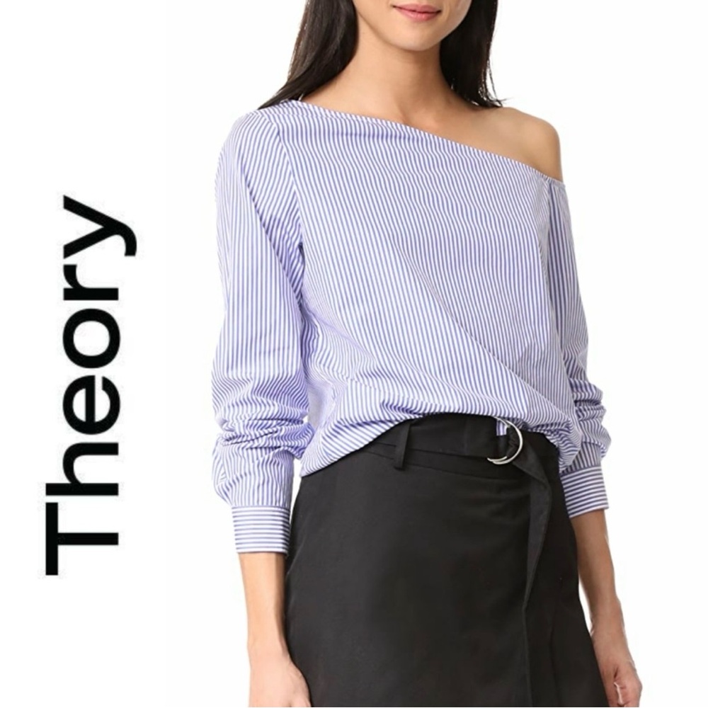 Theory Ulrika Dalton Striped Off-Shoulder Top